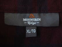 ☆送料無料☆ MOUNTAIN Ridge USA直輸入 古着 長袖 ダブルポケット チェック ネルシャツ メンズ XL ボルドー トップス 中古 即決_画像7