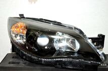 SUBARU GRB GRF GH8 GH7 GH6 GH WRX STI インプレッサ HID ヘッドライト 左右 セット 艶 ブラック加工 付属品完備 美品 ICHIKOH 1809 2E ①_画像6