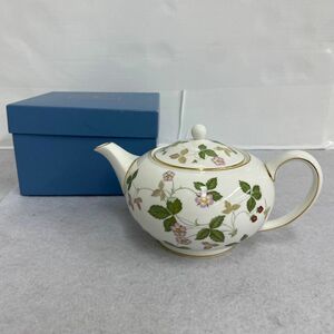 F305-O32-1031 WEDGWOOD ウェッジウッド Wild Strawberry ワイルドストロベリー ティーポット 茶器 洋食器 箱付き ②