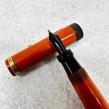 G649-D1-147 ★ PARKER パーカー DUOFOLD.JR デュオフォールド 万年筆 オレンジ×ゴールドカラー 文房具 筆記用具 ②_画像5