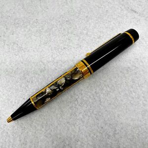 G635-C7-160◎MONTBLANC モンブラン アレクサンドル・デュマ ボールペン ツイスト式 ブラック×ゴールド×大理石柄 文房具 筆記用具 ②