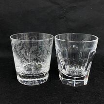 H378-O18-2396 Baccarat バカラ ロックグラス 2点セット パルメ/アルクール タンブラー クリスタル ガラス 食器 まとめ 約高10×口径9cm④_画像2