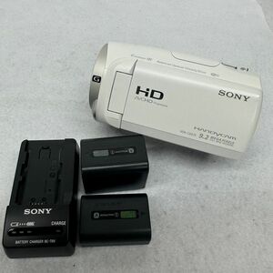 H681-O33-1485 SONY ソニー HDR-CX670 ビデオカメラ Handycam ハンディカム ホワイト 2015年製 バッテリー/充電器付き 通電OK ②