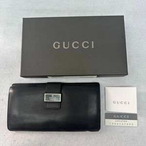 H659-D4-74 ◎ GUCCI グッチ 035.0416.2103 レザー 二つ折り 長財布 ウォレット 札入れ 小銭入れ ブラック 箱付き 約10×19×1.5cm ②