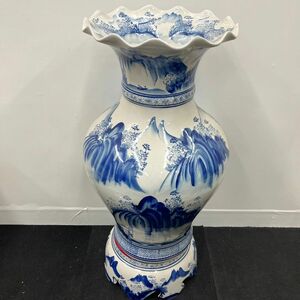 I264-O15-4296 陶磁器 花瓶 壺 インテリア 約高さ90×幅42×奥行42×口径36cm 約重さ17.5kg ③