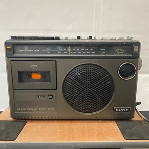 I555-O15-4290 SONY ソニー カセットレコーダー AM FM ラジオ CF-1980/ラジカセ オーディオ 音響機器/電源コード付/通電・音出しOK ⑤