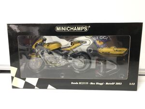 ミニチャンプス 1/12 Honda RC211V Team Pramac Pons Max Biaggi MotoGP 2003 （122 037103）マックス ビアッジ 美中古品