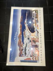 トーマス・マックナイト絵画アートポスター　ミコノス島の全景アートポスター 60x100cm ヴィンテージ ポスター ビンテージ Thomas McKnight