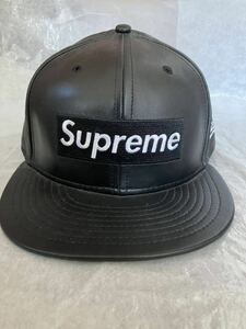 ○極美品○ SUPREME シュプリーム New Era Leather Box Logoニューエラ ボックスロゴ レザー　