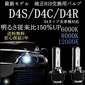 高品質　55W対応　HID ヘッドライト　D4C/D4S/D4R交換用バルブ 明るさ150％ＵＰ