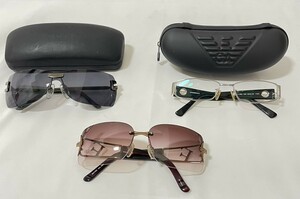 【AS 18908】1円st サングラス 3点 まとめ FURLA フルラ SU4129S EMPORIO ARMANI アルマーニ EGOIST エゴイスト 中古 ケース破損有 現状品