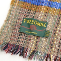 □398044 TWEEDMILL ツイードミル ◯ツイードブランケット 大判ストール ウール レディース イギリス/英国製 チェック_画像2