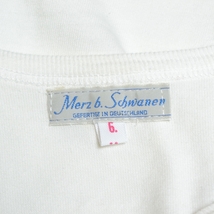 〇476716 Merz b. Schwanen メルツベーシュヴァ―ネン ○Tシャツ 半袖 トップス サイズ6 メンズ ドイツ製 ホワイト 無地_画像6