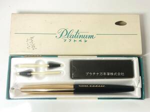 廃番 プラチナ ソフトペン PLATINUM SOFT PEN S66-30 黒軸？ 金キャップ 箱付き 筆記用具