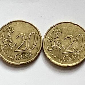 【希少品セール】ユーロコイン フランス 20セント硬貨 1999年 2001年 年号違い各1枚ずつ 2枚まとめての画像2