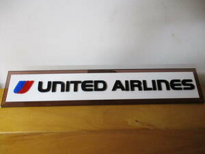 レア united airlines プレート 幅約42cm ユナイテッド航空