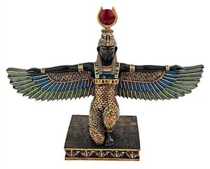 古代エジプト 美しいイシス女神、フルカラー彫像 彫刻/ ピラミッド 豊穣の女神 幸運の女神 輸入品