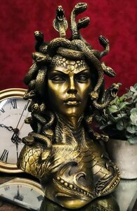 ギリシャ神話 ゴルゴン姉妹 女神メドゥーサ（メデューサ）野生のヘビの髪と鱗の鎧胸像 魔神ゴルゴン神像の誘惑 贈り物 輸入品