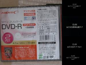 ハイディスク 映像 DVD-R 4.7G 2枚 (HDDR12JCP2TC ) ＋SEALS CL02 03 04 05シールズつき 　チアガール