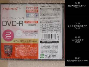 ハイディスク 映像 DVD-R 4.7G 2枚 (HDDR12JCP2TC ) ＋SEALS CL18 19 20 21シールズつき チアガール チアリーダー