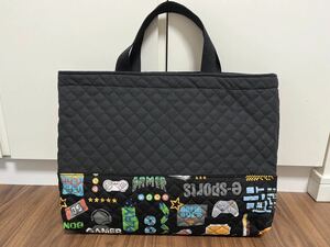  lesson bag game pattern black black quilt quilting tote bag hand made man go in . go in . kindergarten child care . elementary school 