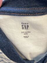 3〜6M GAP ギャップ 半袖 Tシャツ風 ロンパース ボーダー 白 ホワイト 保育園 yshop子供服60_画像3