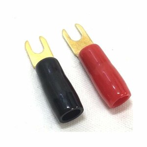 * postage 220 jpy * new goods *mac-audio 8 gauge power supply for Spade stag beetle terminal 8AWG red / black each 1 piece GMS850