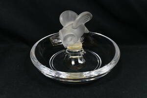 クリスタルガラス　フクロウ　リングトレイ　　フィギュリン　アクセサリー皿