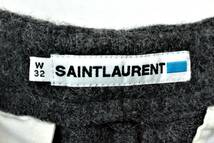 K894　ポルトガル製　SAINT LAURENT　セントローラン　イブサンローラン　ウールスラックスパンツ　メンズ　W32　グレー_画像4