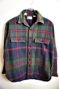K740　USA製　L.L.Bean　エルエルビーン　CHAMOIS CLOTH SHIRT　長袖チェックシャツ　サイズM　メンズ