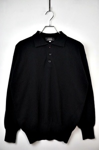 K810　カシミヤ100　CASHMERE　メンズ　カシミヤニットセーター　ブラック　サイズL　黒　ポロシャツ　ニット