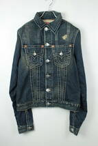 K074　TRUE RELIGIOＮ　トゥルーレリジョン　JIMMY SARAPE BIG T　ジージャン　デニムジャケット　S　_画像1