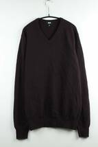 K446　カシミヤ100　UNIQLO　ユニクロ　Vネックカシミヤニットセーター　カシミヤ100　サイズL　メンズ_画像1