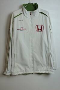 K513　HONDA RACING　ホンダレーシング　FILA EARTHDREAMS　レーシングジャケット　ブルゾン　ホワイト　サイズ2XL