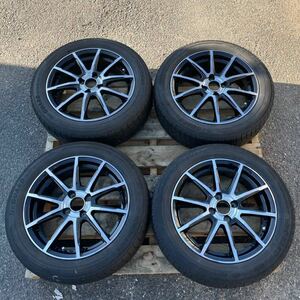 A-TECH 16×6J 100/4H ET45＋YOKOHAMA ice GUARD185/60R16★デミオ アクア フィット★中古アルミ+スタッドレス★ING1036