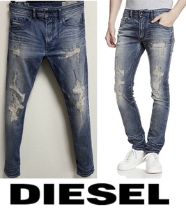 定価46,200円DIESELディーゼルTHOMMER084DGDNA:ダメージカラーステッチWASH加工3DストレッチスキニーデニムjoggKROOLEYTHOMMERSTRUKT