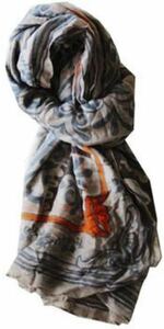 botanical scarf polyester100% 100×190 ACE USA大判ストール ボタニカル