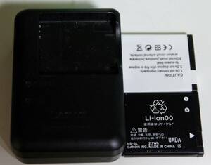 Canon CB-2LA キャノン純正 バッテリーチャージャー 充電器+バッテリー社外NB-8L(未使用)+純正NB-8L(中古)