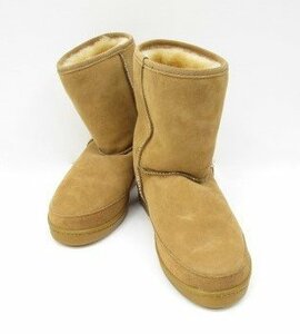 [即日発送] ★良品★ MINNETONKA MOCCASIN ミネトンカ メンズ レディース ムートンブーツ ボア size8 25cm キャメル 331