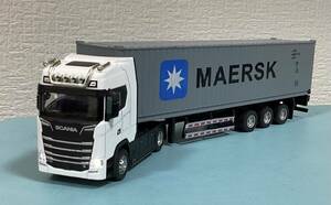 スカニア コンテナ トレーラー MAERSK ホワイト SCANIA 電池付 海上コンテナ