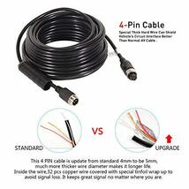 バックアップカメラケーブル4PINビデオ電源航空延長ケーブル車のキャンピングカーバスヴァントラックキャンピングカートレーラーRV逆バック_画像5