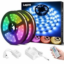 Lepro LEDテープライト SMD 5050 両面テープ 10m (5m*2本) 300連 非防水 RGB 30leds/m 高輝度 44Kコントローラー 調光調色 切断可能_画像2