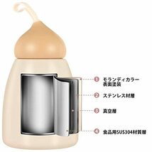 水筒 真空断熱 24時間保冷保温 直飲み 350ml マグボトル 持ち運び ステンレス 軽量 コンパクト 男の子 女の子 男女兼用 耐冷耐熱 携帯便利_画像3