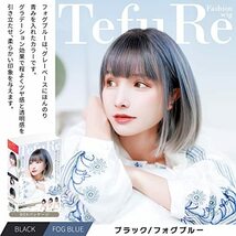 [TefuRe] 富士達 テフリ ファッション ウィッグ ボブ ショート ウィッグネット 付 ガーリーフラットボブ ブラック/フォグブルー_画像2