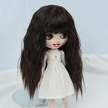 Linfairy 9-10 inch 人形用 ロング ウィッグ カール (Dark Brown)_画像2