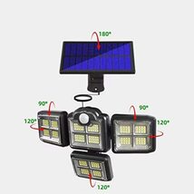 センサーライト 4面灯式 LED ソーラーライト 2台セット 3100ルーメン 360°角度自由調整 IP65防水 屋内 屋外使用可 2400mAh大容量電池_画像3