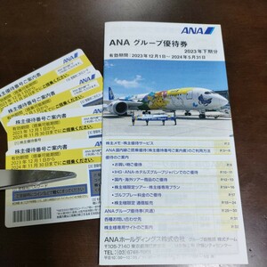 【送料無料】最新 ANA株主優待券 4枚 グループ優待券 2024年11月30日迄 全日空 ANA 株主優待 冊子付 株主優待券