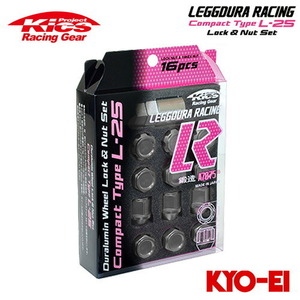 協永産業 Kics レデューラレーシング コンパクトタイプ L-25 ロック＆ナットセット M12×P1.5 ガンメタ 16pcs (ナット12p＋ロックナット4