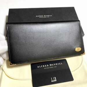 未使用　dunhill オックスフォード　ダンヒル　長財布　札入れ　牛革　カーフレザー　ブラック　財布　フランス製　WM1380A 通しマチ