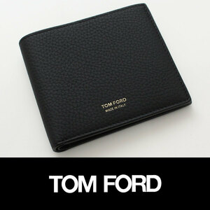 9181◆TOM FORDトムフォード◆2つ折り財布◆定価66,000円◆本革ブラックゴールド刻印◆Y0228T-C95-BLK◆イタリア製◆新品